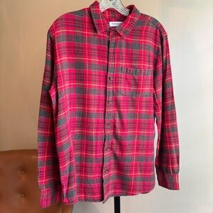 PacSun Red and Gray Casual Button Down Shirt